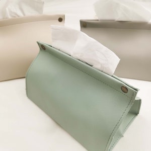 Artificial Leather Tissue Box, Tissue Container , Monochrome Tissue Box, Creative Organizer, Eco-Friendly Material