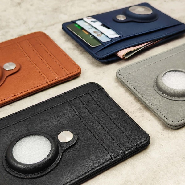 Keep Your Essentials Safe and Secure with Our AirTag-Compatible PU Leather Card Holder - Available in Multiple Colors