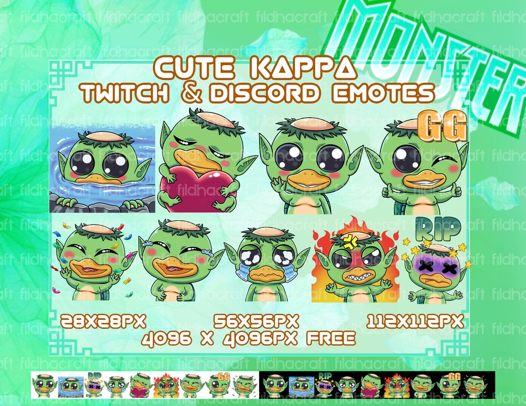 Cute Kappa Twitch Emotes Bundle Kappa Emotes Pack Kappa Etsy