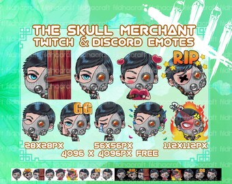 The Skull Merchant DBD Twitch Emotes Bundle, Dead By Daylight Emotes pack, Skull Merchant DBD, Streamer Gaming, Monster Cute, Avatar emotes