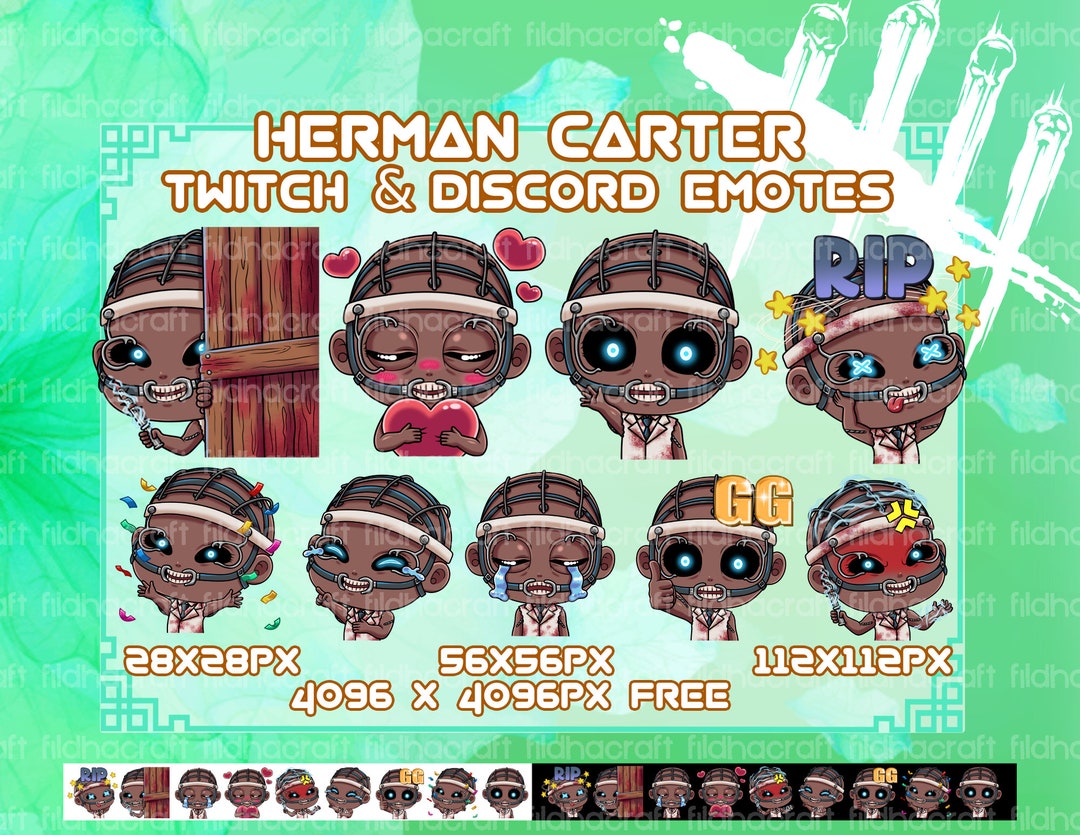 Cute Herman Carter Dead by Daylight Twitch Emotes Bundle, Herman Carter ...