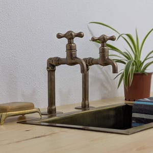 Grifos de cocina de latón - Estilo rústico antiguo - Acabado en bronce envejecido imagen 13