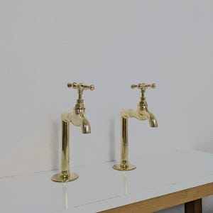 Unlacquered Brass Kitchen Faucets With Upstands: Customizable Size - Etsy