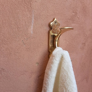 Moroccan Brass Wall Hook: Decorative Coat & Towel Hanger