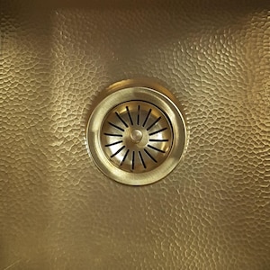 Brass sink waste strainer, basket drain cover for kitchen sink, sink waste strainer with stopper