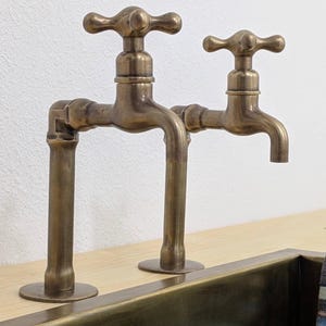 Grifos de cocina de latón - Estilo rústico antiguo - Acabado en bronce envejecido imagen 9