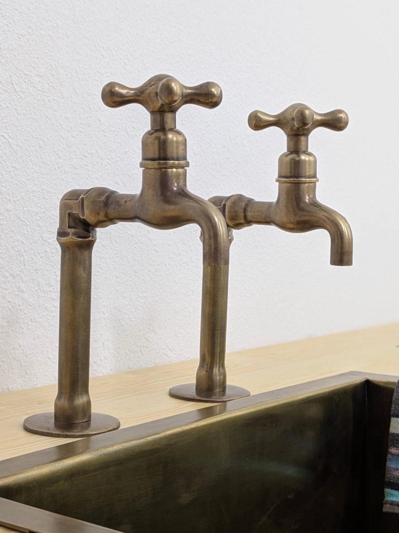 Grifos de cocina de latón - Estilo rústico antiguo - Acabado en bronce envejecido imagen 9
