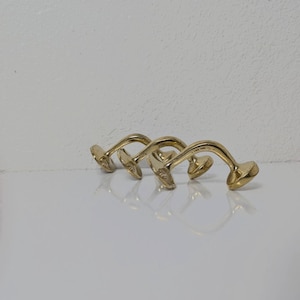 Handmade Unlacquered Brass Wall Hook: Modern Towel & Coat Hook