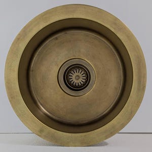 Brushed Brass Undermount Bar Sink: 12 Inch Round Bathroom Kitchen Sink.