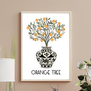 Orange Tree Print Design, Home Decor, Kitchen Wall Art, Gallery Wall, Living Room, Bedroom, Kitchen Wall Art | A4/A3/A2/A1