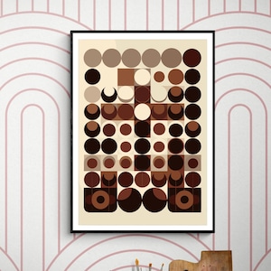 Framed Abstract Art Print: Modern Geometric Wall Decor