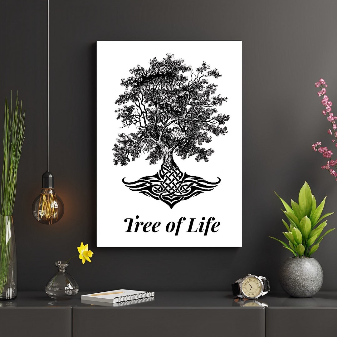 Tree of Life Prints Black and White Wall Art Kitchen Print Etsy