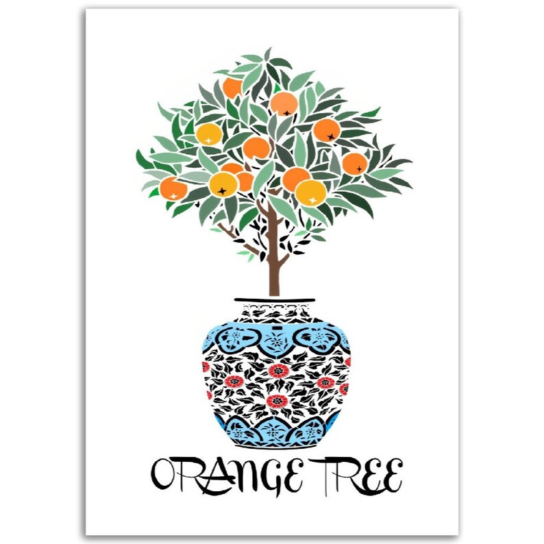 Orange Fruit Wall Art Orange Tree Citrus Poster Fruit Etsy