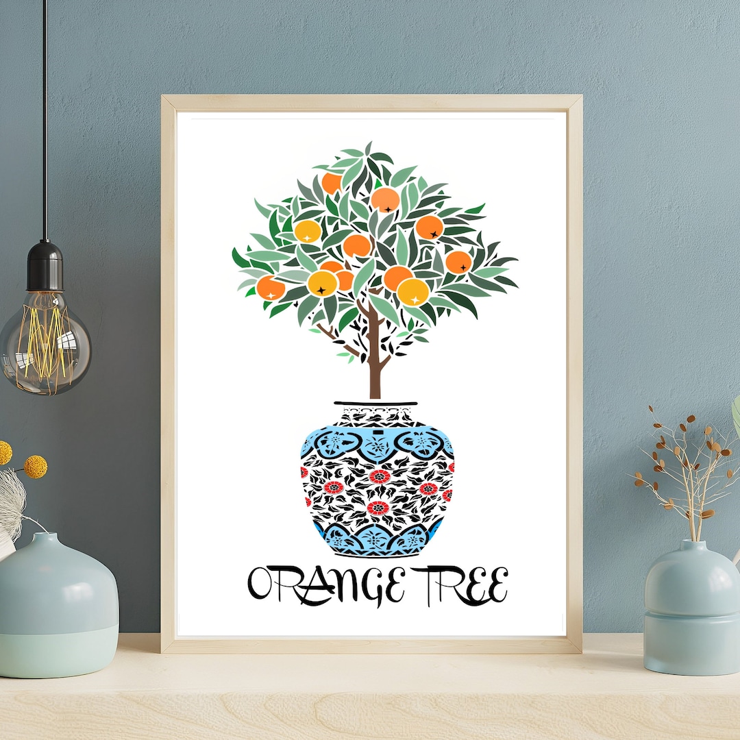 Orange Fruit Wall Art, Orange Tree, Citrus Poster, Fruit Print, Food