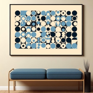 Framed Geometric Abstract Art Print: Modern Home Decor