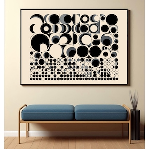 Framed Abstract Art Print: Modern Geometric Wall Decor