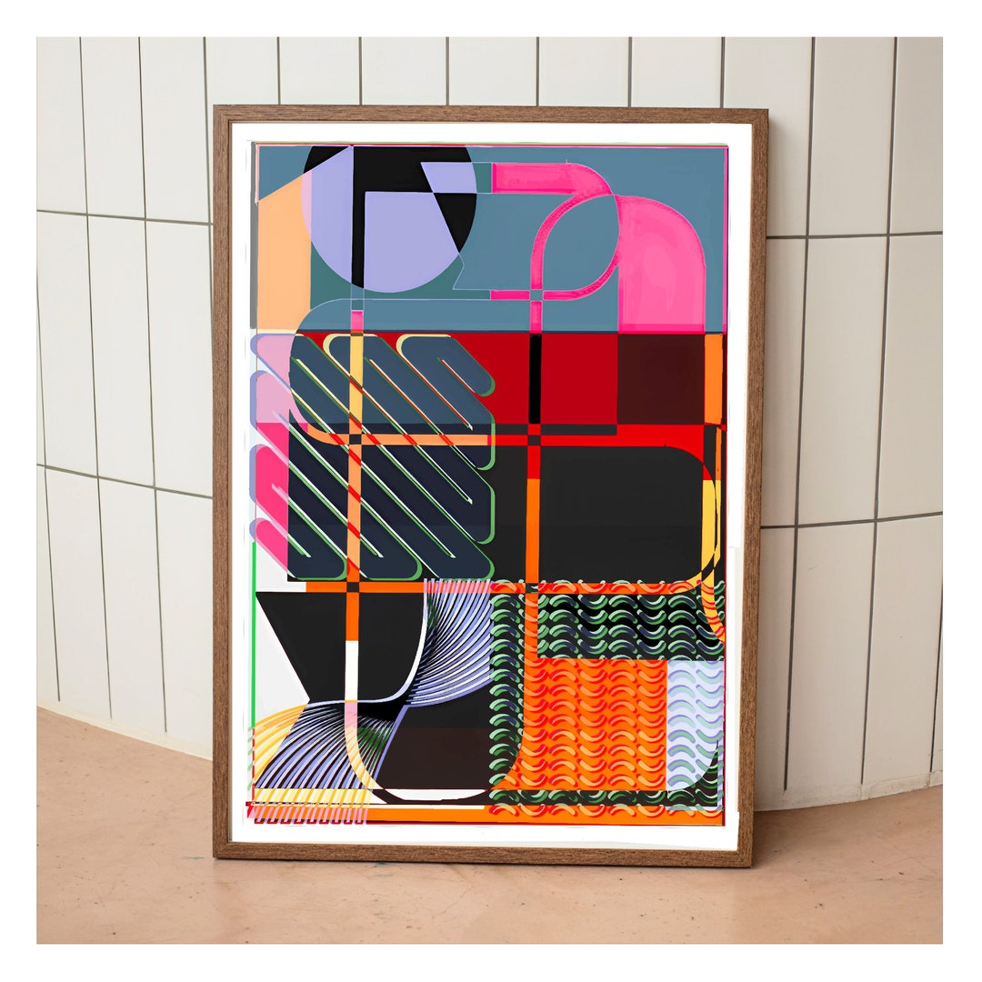 Geometric Wall Art Print Mid Century Modern Wall Art, Mid Century Print ...