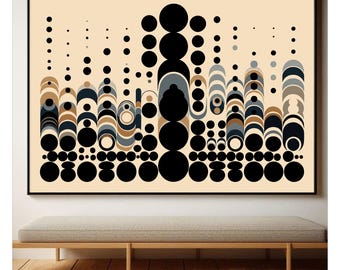 Framed Abstract Art Print: Mid-Century Modern Wall Decor