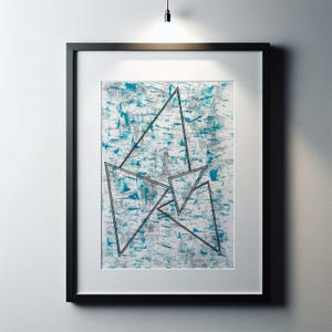 Abstract four elements painting | Earth water air and fire wall art | therapeutic home decor download