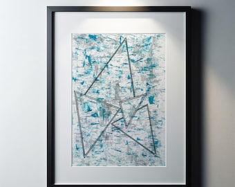 抽象的な 4 つの要素の絵画 | 土、水、空気、火の壁アート | 癒しの室内装飾のダウンロード