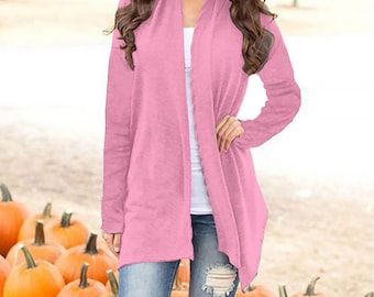 Womens Cardigan With Long Sleeve Pink