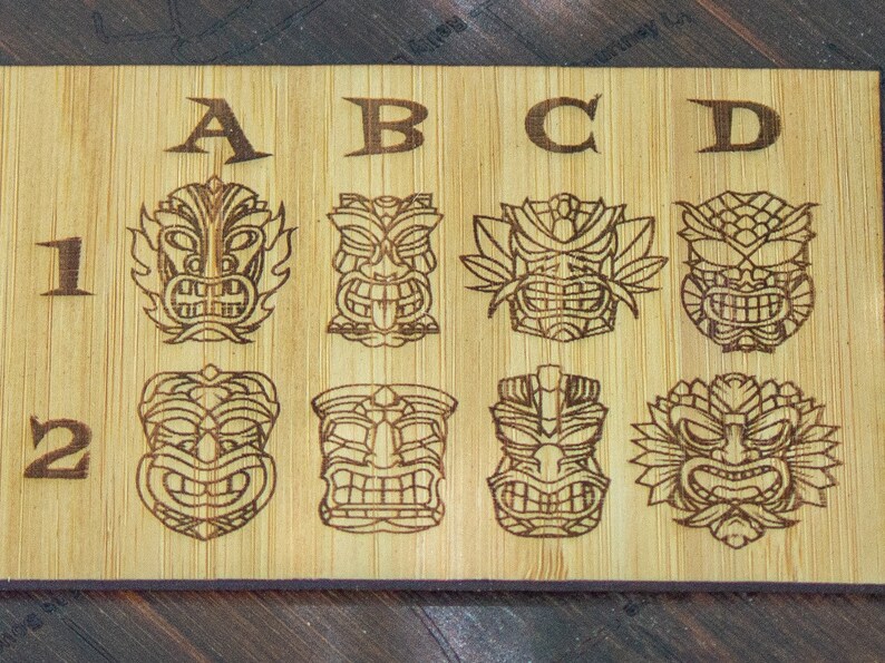 Custom Tiki Bar Swizzle Sticks qty 4 Laser Engraved on Bamboo Plywood Choose Your Font, Tiki