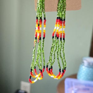 Dangle earrings.