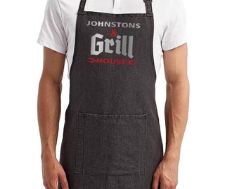 Personalized Denim Grilling Apron: BBQ Master Gift for Him or Her