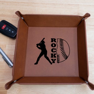 Personalized Baseball Catch All Tray - Catch All Bowl - Engraved Catch All - Customized Valet Tray