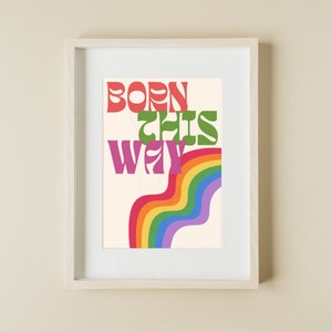 Colorful Pride Digital Poster | Retro Pride Digital Download | LGBTQ Printable Wall Art