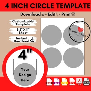 10 cm cirkelmall, 10 cm cirkelmall, tomt runt klistermärkesark, Svg, Png, Psd, Dxf, Eps, Pdf, redigerbar, utskrivbar, gör-det-själv, 20x28 cm