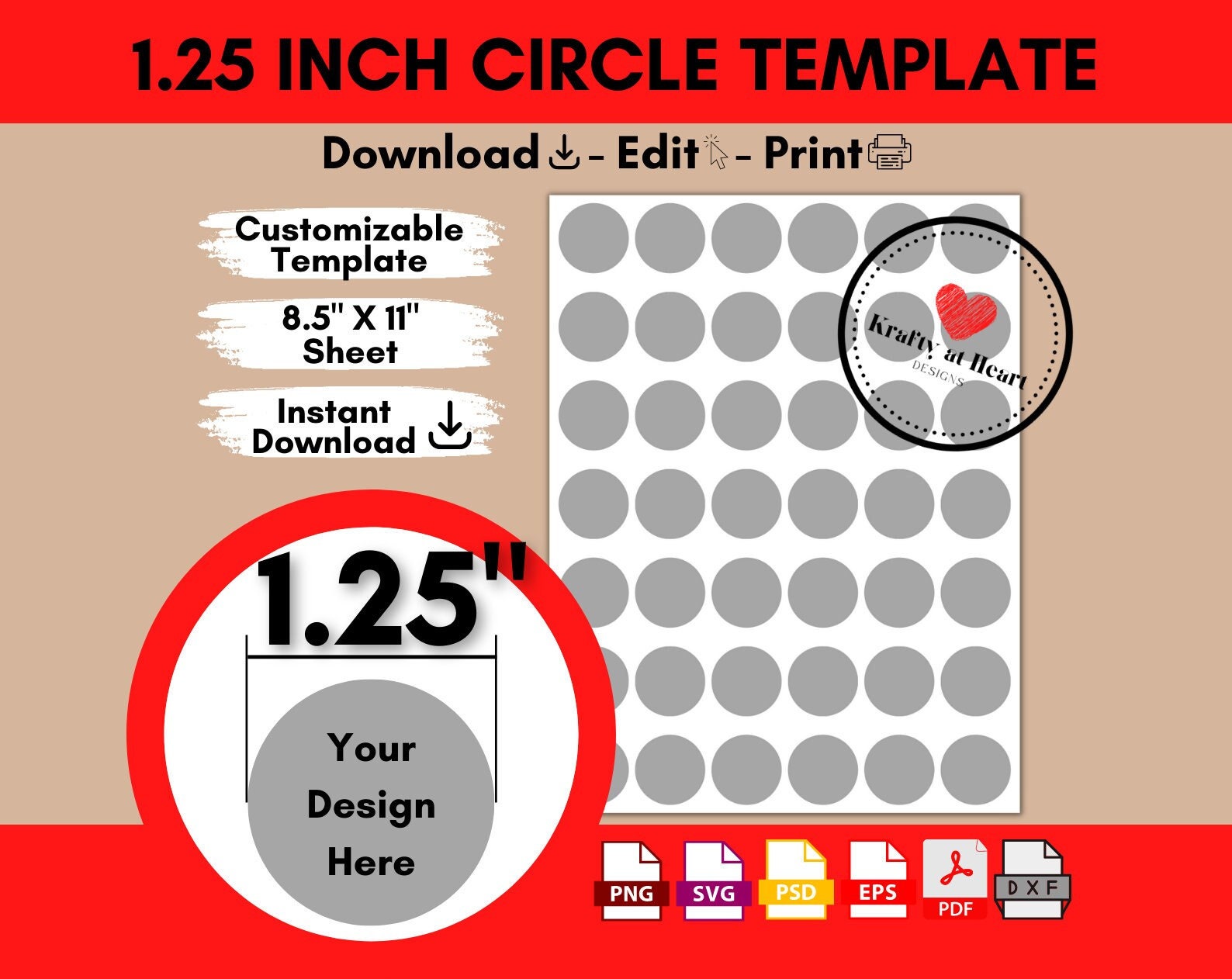 1.25 Inch Circle Template, 1.25 Circle Template, Blank Round Sticker 1.25 Inch Circle Template, 1.25 Circle Template, Blank Round Sticker