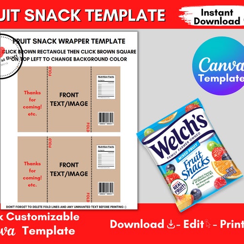 Party Favor Template Bundle Canva Templates for Adult and - Etsy