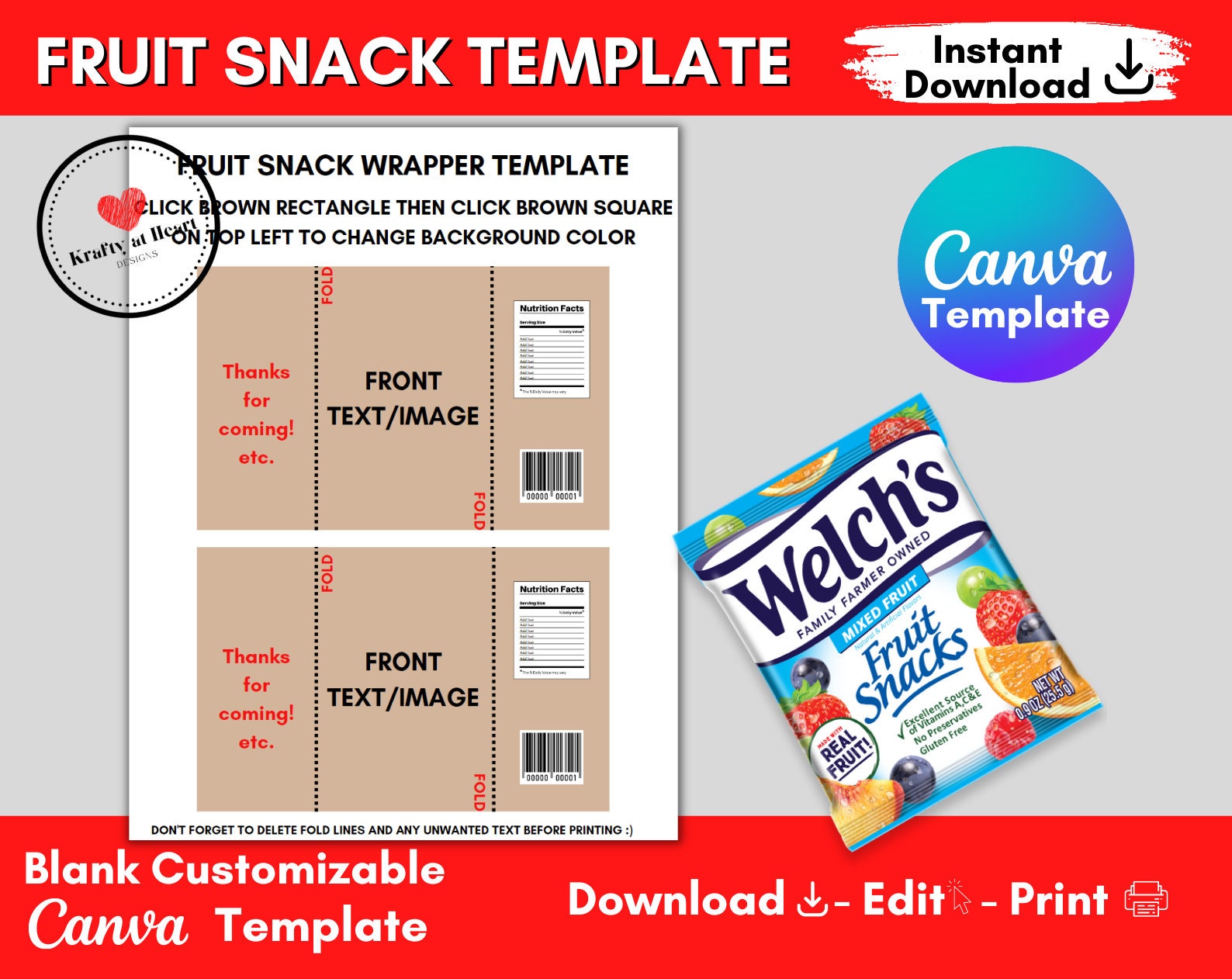 Free and customizable fruit templates