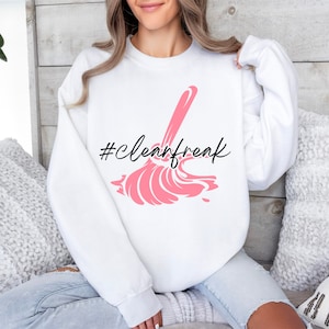 Clean Freak SVG | Cleaning SVG Cut File | | Spring Cleaning PNG | Cleaning Lady Shirt | Cleaning Logo Svg | Cleaning Business Silhouette image 1