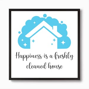 Happiness Is A Freshly Cleaned House SVG | Cleaning Svg | Spring Cleaning PNG | Cleaning Lady Cut File | House Cleaner Svg | Clean House Svg