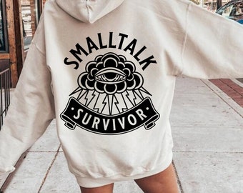 Small Talk Survivor Svg Png, AntiSocial Svg Cut File, Socially Awkward Silhouette, Overstimulated Svg, ADHD Svg, Introvert Sublimation
