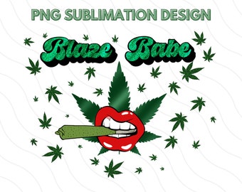 Blaze Babe PNG: Design a sublimazione di una ragazza stoner con glitter retrò (arte digitale)