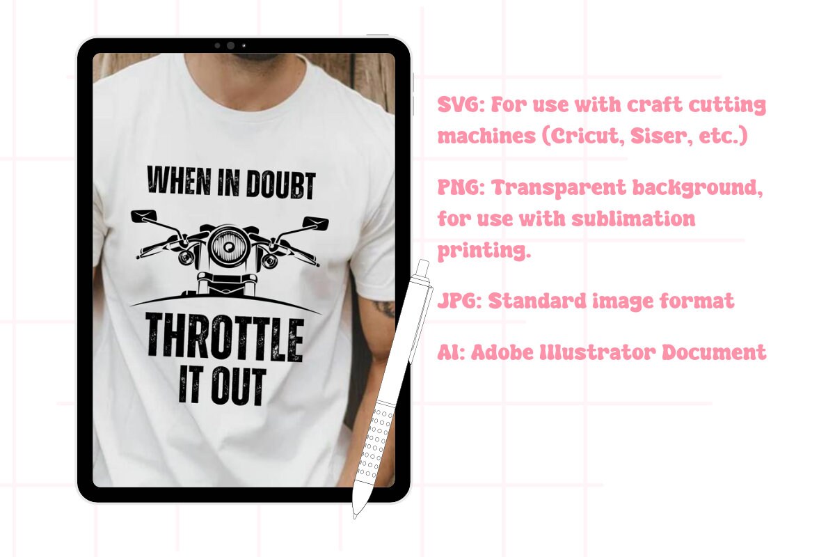 When in Doubt Throttle It Out Svg Png, Motorcycle Svg, Biker Svg, Biker ...