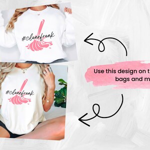 Clean Freak SVG | Cleaning SVG Cut File | | Spring Cleaning PNG | Cleaning Lady Shirt | Cleaning Logo Svg | Cleaning Business Silhouette image 4