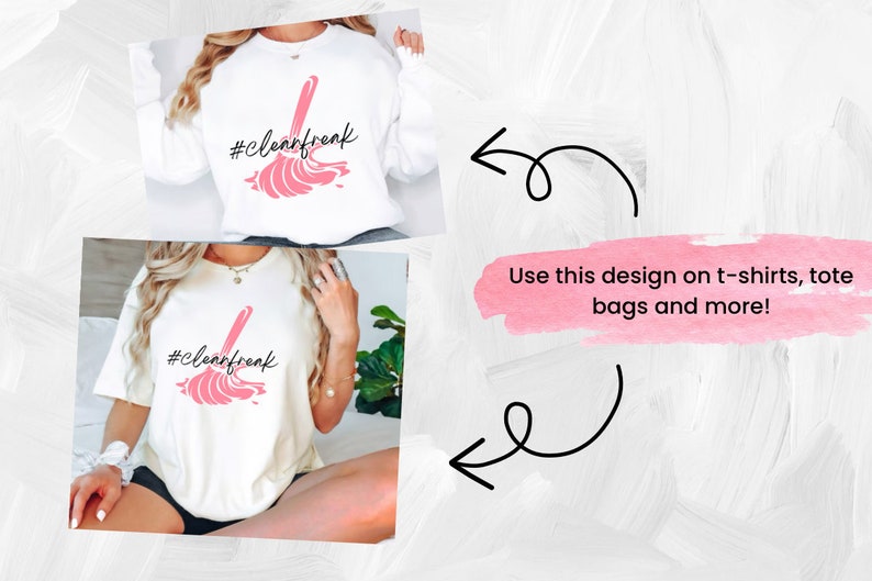 Clean Freak SVG | Cleaning SVG Cut File | | Spring Cleaning PNG | Cleaning Lady Shirt | Cleaning Logo Svg | Cleaning Business Silhouette image 4