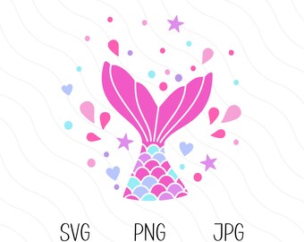 Mermaid Tail SVG, Meerjungfrau Clipart PNG, Meerjungfrau-Geburtstagsparty-Schnitt-Datei, Strand-Svg, Kinder-Sommer-Shirt-Design, Meerjungfrau-Flosse, Cricut-Svg