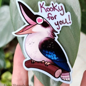 Sticker Saint Valentin Sticker amour mignon Sticker Saint Valentin Sticker couple coeur cadeau drôle Animal oiseau Kookaburra vacances Vday Art