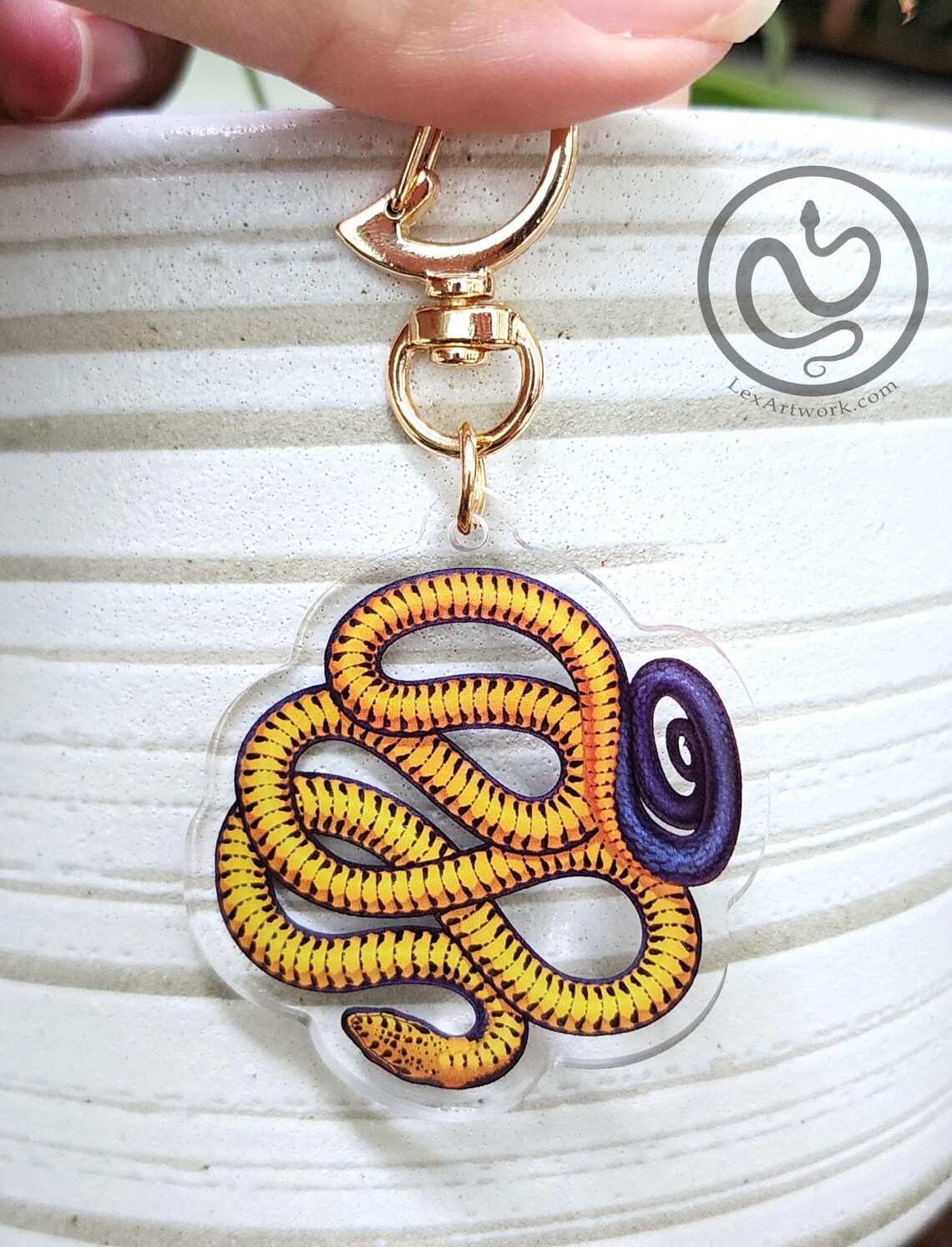 Ringneck Snake Acrylic Charm Keychain - Etsy