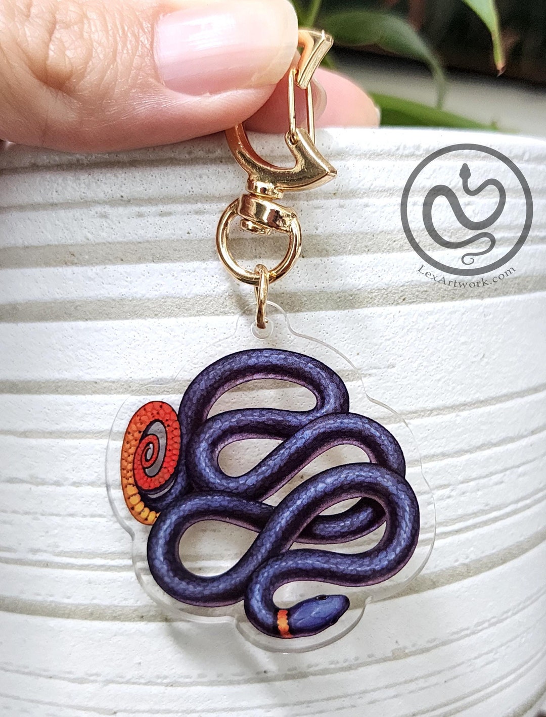 Ringneck Snake Acrylic Charm Keychain - Etsy
