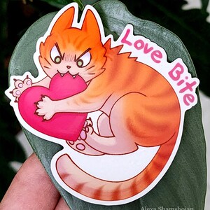 Pegatina de San Valentín Pegatina de amor linda Pegatina de San Valentín Pegatina de corazón y pareja Regalo para ella Él Niño Divertido Animal Gato Arte de San Valentín