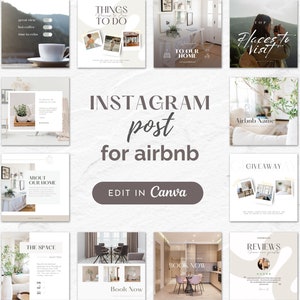 Airbnb Instagram Post Templates | Airbnb Host VRBO Social Media Template | Real Estate Instagram Templates | Vacation Rental Instagram Posts