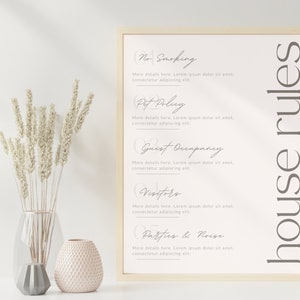 Airbnb Welcome Sign Template | Canva Template Airbnb Wifi Sign | Check In Sign | House Rules Sign | Vacation Rental Welcome Book Host Guide