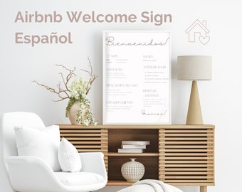 Spanish Airbnb Welcome Sign Template: Vacation Rental Host (Digital Download)
