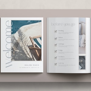 Airbnb Welcome Book Template | House Host Manual Guestbook Template | Real Estate Canva Template | Vacation Rental Template | VRBO Template